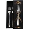 getDigital Set di forchette May The Fork Be With You - 2 forchette da tavola in acciaio inox con scritta SciFi per geek e nerd, lavabile in lavastoviglie (20,5 cm)