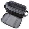BAGSMART Beauty Case da Viaggio Uomo Donna, Borsa da Toilette con Doppia Apertura A Cerniera, Borsa per Cosmetici, Pellicola di Pelle Grigia, M