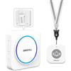 SINGCALL Pulsante di Emergenza Wireless per Anziani e Pazienti Disabili Sistema Salvavita con Allarme e Chiamata d'Emergenza, 32 Suonerie, Volume 0-100dB, 1 Ricevitore Portatile + 1 Pulsante SOS