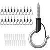 ieron Q-Hanger - Ganci a vite con tasselli per strisce di luci a LED, decorazione da appendere per interni ed esterni, colore argento, metallo, 20 pezzi
