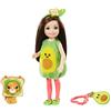 Barbie- Club Chelsea, Bambola Castana con Costume da Avocado, Gattino e Accessori Giocattolo per Bambini 3+ Anni, GJW31