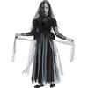 HERMORRYSS Vestito Sposa Cadavere Bambina, Abito Halloween Bambina, Costume da Strega Bambinas, con Decorazioni a Velo e Gioielli, Horror Fantasma Abiti per Cosplay, Carnevale e Halloween (8-10)