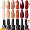 UR SUGAR 7,5ml Smalto per Unghie Gel Colore Caramello Gel Nail Polish Calda Passione Serie per L'autunno 6pcs Kit
