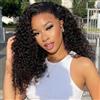 AIQI HAIR Parrucca Donna Capelli Veri Umani Ricci Parrucca Naturale Donna Capelli Veri Kinky Curly Drawstring Headband Wigs Curly Human Hair Half Wig 16 Pollici