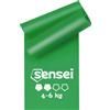 SENSEI® Fascia Elastica Fitness (4-6 kg) - Elastico Lungo 200 cm Verde Medio per Gambe, Glutei e Palestra - Banda Elastica Polivalente