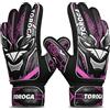 TOROGA Infinity Pro Junior - Guanti da portiere per bambini, guanti da calcio con grip in lattice, protezione per le dita e doppio cinturino per il polso, per ragazzi e ragazze (rosa, 8)