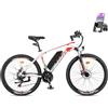 Fafrees HAILONG ONE, Ebike 26 250W 36V 13Ah, MTB Elettrica Uomo Donna, Batteria Rimovibile 100KM | 21 Velocità, Sospensioni 80mm, BIANCOSPS