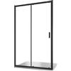 Parama Box Doccia Nicchia 130cm Apertura Scorrevole Vetro Temperato 6mm Trasparente Profili Nero Opaco h185cm mod. Tonga