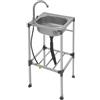 HarBin-Star Lavabo indipendente in acciaio inox, lavello da cucina mobile con rubinetto, per esterno cortile garage campeggio (38 x 33 x 83 cm)