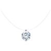 INFINIONLY Collana girocollo di diamanti da donna: ciondolo in argento 925 con 2 carati moissanite con catena trasparente - 8mm solitario colore D chiarezza VVS1 certificato GRA - gioielli da sposa