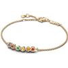 PANDORA Bracciale Marvel placcato oro 14k con cristallo rosso, arancione, giallo, verde, viola e blu, 16