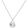 Secret & You Collana pendente con perle per donna Grande perla coltivata d'acqua dolce Forma Keshi barocca 15-16 mm - Argento sterling 925 in rodio o placcato oro 18k Lungo da 38 a 45 cm.