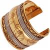 Touchstone indiana Bollywood Brass Desiderio Base Elegantemente Handcrafted martellato in rilievo Elephant Motif Spesso polso Enhancer monili del progettista Bracciale in oro tono per le donne.