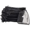 Carehabi Sacchetti regalo di Natale, sacchetti in organza, sacchetti regalo, in organza, per matrimoni, 50 pezzi, 7 x 9 cm, colore nero