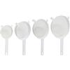 DAKLUNAR Set di Setacci, 4 Pezzi Colino Cucina in Plastica con Rete in Nylon per il Tè ø 8 cm Colini per la Casa ø 10 cm ø 14 cm ø 18 cm