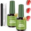 Yagaspantery 2 Pezzi Gel Polish Remover, 15ml Remover Semipermanente Unghie, Facilmente e Rapidamente lo Smalto in 3-5 Minuti, con Nail (verde)
