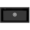 Plados LX8610ST-70 Lavello 1 Vasca Monovasca installazione sottotop 790 × 388 mm Serie Lux 86 -10 ST sotto-top finitura 70 MicroULTRAGRANIT NERO MATT