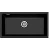 Plados LX8610ST-44 Lavello 1 Vasca Monovasca installazione sottotop 790 × 388 mm Serie Lux 86 -10 ST sotto-top finitura 44 ULTRAMETAL NERO