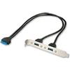 Lindy 33096 Staffa USB 3.0, 2 Porte, Nero