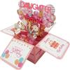 HTTDSLF Biglietto Auguri Compleanno, 3D Pop Up Biglietti d'auguri Compleanno, con Busta e Carta Interna Extra, Biglietto Auguri Pop Up Sorpresa, per Ragazza, Donna
