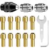 FOTYBEI 15 Pezzi Mandrino per Dremel, Cambio Rapido da 0,8 mm a 3,2 mm Set di Mandrino Autoserrante per Accessori Utensili Rotanti