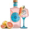 Generic Gin MALFY Pompelmo Rosa + Bicchiere ORIGINALE - Gin Italiano Mediterraneo, Pompelmo Rosa, Arancia Rossa, Limone Amalfi - Bicchiere ufficiale Goblet Glasses