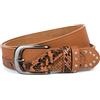 styleBREAKER Cintura da donna con strass in finta pelle di serpente, accorciabile 03010102, dimensione:90cm, colore:Cognac