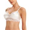 SilRiver Maglietta da Donna Silky in Raso Senza Fili, con Cuscinetti Rimovibili, Maglietta Estiva, Champagne, L