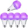 MODOAO Lampadina UV viola illuminazione nera festa lampadina E27 luce notturna 395 nm luce nera solo per tailgating e altre scene diverse (5, bianco), qp156