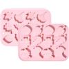 Stiesy 2 Pezzi Stampi in Silicone a Foglia con 12 Cavità Riutilizzabili a Forma di Foglie di Albero Stampo in Silicone per Torte Fondant Stampi per Piante per Sapone Fai da Te Caramelle Cioccolato