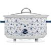 VQ Laura Ashley Pentola Cottura Lenta 6,5 Litri con Stampa China Rose di VQ - Slow Cooker per 8 a 10 Persone, Economica in Energia, con 3 Impostazioni di Temperatura e Coperchio in Vetro Temperato