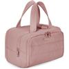 Bagsmart Trousse da Viaggio per Donne, Grande, Borsa da Toilette a Grande Apertura per Donne, Trousse Cosmetica con Manico per Organizer di Accessori, Prodotti Essenziali, Articoli da Toilette, rosa