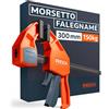 Presch Morsetto falegname 300mm - Forza di serraggio di 150 kg per un fissaggio immediato - Acciaio al carbonio e corpo rinforzato in fibra di vetro per massima stabilità - Con funzione divaricazione