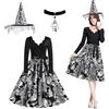 CHENBOOW Elegante Curvy Slim Fit Swing,Abito Tunica Manica Lunga Partito,Halloween Vestito,Curvy Slim Fit Vestito Lungo Stile,per Carnevale,Carnevali e Feste a Tema,Halloween