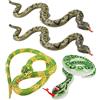 SAVITA 4 Pezzi Falso Serpente Gonfiabile, Grandi Serpenti Gonfiabili per Piscina Pitone Gonfiabile Realistico Inflatable Snake per Giardino Festa di Compleanno Decorazioni di Halloween (3 Stili)