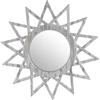 Gicos Import Export Srl Specchio tondo forma sole da parete cornice in plastica colore bianco anticato 25 * 25 cm MOG-836565