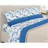 Passione per le tele Completo Lenzuola Invernale Felpate in Flanella Anti-Pilling 100% Cotone. Set lenzuola a fiori morbidissim made in Italy. singolo matrimoniale piazza e mezza (GEOMETRICO azzurro, una piazza e mezza)