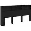 vidaXL Armadio testiera in Rovere Nero, 200 x 19 x 103.5 cm, in Legno ingegnerizzato con Ripiani integrati. Un Modo Chic per sistemare la Tua Camera da Letto. Perfetto Come Organizer Moderno per Spa