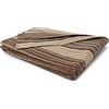 HomeLife Copriletto Matrimoniale Estivo Cotone Maxi [260X260] Made In Italy | Coperta Letto Matrimoniale Cotone Jacquard a Righe | Lenzuolo Copriletto Matrimoniale Leggero | 2P Marrone
