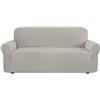 CASAbella Copridivano Elasticizzato, Tessuto Bielastico, 7 Colori, Misure per Poltrona e Divano 2, 3 e 4 Posti, Lavabile in Lavatrice a 30° (Grigio, 2 posti)