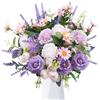 Luabue Fiori Finti Lilla e Viola Lavanda Rosa Camomilla rosa ed Eucalipto Bouquet di Fiori Artificiali Realistici Fiori Finti per Decorazioni Soggiorno Tavolo da Pranzo Camera da Letto e Matrimonio