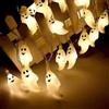 Huayifa Luci della Festa di HalloweenFantasmi,3M 20 LED Luci Stringa con Decorazioni Fantasma,Fantasma per Decorazioni di Halloween Funziona a Batteria, Giardino, Interni, Portico, Esterna