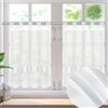 HWSWSH 2Pz Tende Corta Semitrasparenti Interni 60*90cm Tenda Bianca Moderna con Tasca per Asta Tendina Corta per Finestra Piccola Camera da Letto Tende di Garza per Credenza Tenda Corta Cucina, Bianco