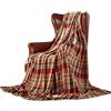 DREAMLANDING Coperta in pile per divano, letto, sedia, morbida, colorata, oversize, decorativa, ultra soffice (230 x 230 cm, motivo a quadri rossi)