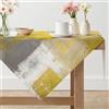 Arwllzz Tovaglia Antimacchia Quadrata Elegante 85 x 85 cm Giallo Moderna Pittura Tovaglie Elegante Lavabile Effetto Lin Corte Copritavolo per Autunnali Natale Feste Giardino Esterno Compleanno