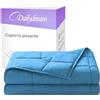Dailydream Coperta ponderata terapeutica cotone, 7 kg, per adulti, 155 x 200 cm, blu