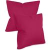 npluseins federe in tinta unita in confezione da 2 e dal design discreto 1154.1498, 50 x 50 cm, bordeaux