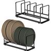 YunNasi Porta Piatti, Organizer Piatti da Interno Mobile | Scolapiatti da Appoggio per Tagliere da Cucina e Teglia Forno (Nero, Large-2 Pezzi)