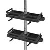 DIYGEEK Portasapone Doccia Senza Forare, Organizzatore Bagno Sospeso Regolabile in Altezza per Barra Doccia Diametro 18-25 mm, 2 Pezzi, Nero