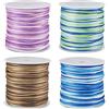 PH PandaHall PandaHall - Filo di nylon per perline, 1 mm, segmento, colorato, corda intrecciata cinese per bracciali, collane, creazione di gioielli, lavoro a macramè, 4 rotoli